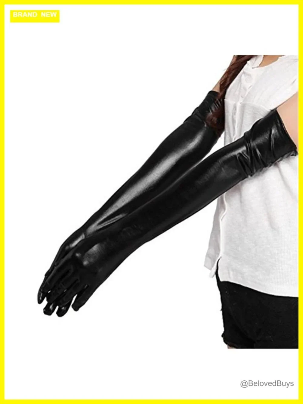 Women's Faux Leather Long Gloves Party Patent Sexy Elegant 53cm